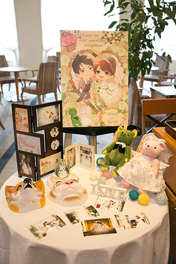 ウェルカムグッズはすべて手作り♪ お二人らしい温かみがある演出で皆様をお手迎え。